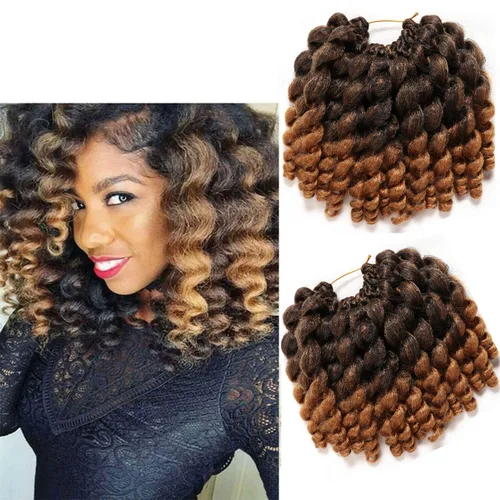 Miniatura 13 de Cabello de ganchillo Jamaicano Bounce, paquete de 4 paquetes de 6 pulgadas, varita de pelo rizado de ganchillo para mujeres negras