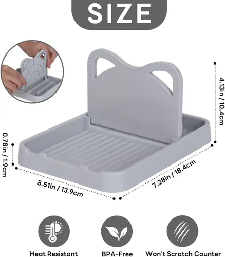 Miniatura 2 de Soporte para utensilios de plástico para cucharas, sin BPA, soporte para cuchara de cocina para gatos, para cucharas, tapas de olla, espátulas