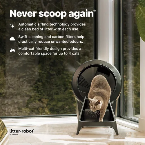 Miniatura 3 de Rampa para Litter-Robot 4 de Whisker, Negra - Rampa para Gatos para Caja de Arena, Ajuste Personalizado para Litter-Robot 4, Pies de Goma Negro