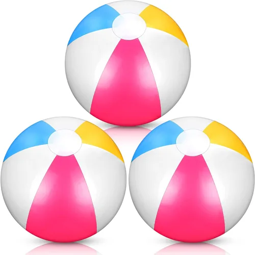 Tatuo Pelotas de playa inflables de 12 pulgadas, 3 unidades, pelota de playa para piscina, pelotas flotantes para actividades al aire libre,