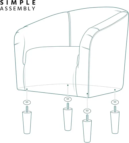 Miniatura 9 de Yaheetech Silla de club, silla decorativa de terciopelo, silla tapizada de barril con reposabrazos y respaldo bajo para sala de estar, dormitorio