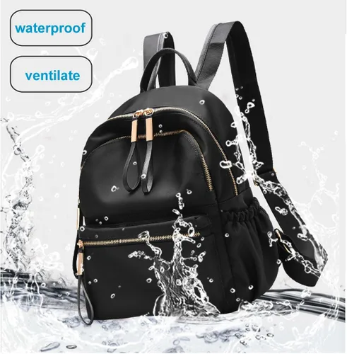 Miniatura 2 de Wraifa Mochila pequeña Oxford impermeable para mujer, mochila escolar para niñas, 111 Small Size Black, S
