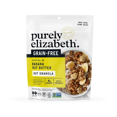 purely elizabeth Puramente Elizabeth GrainFree Superfood Granola GlutenFree Vegan + Paleo Keto Certificado hecho con puré orgánico 8oz, mantequilla