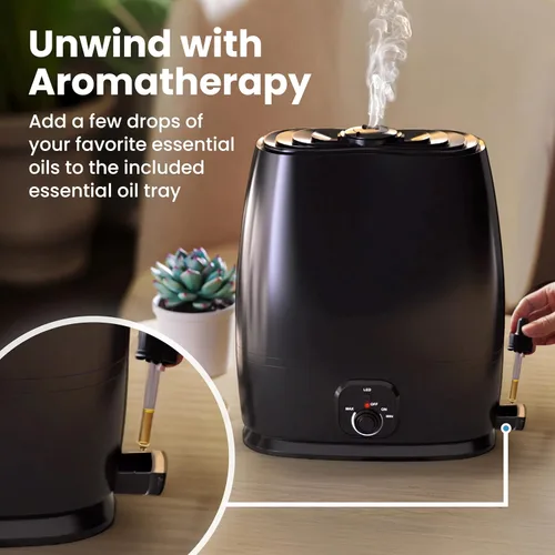 Miniatura 6 de Everlasting Comfort Humidificadores de 6 L para dormitorio, silencioso, tiempo de funcionamiento de 50 horas, sin filtro, humidificador de niebla