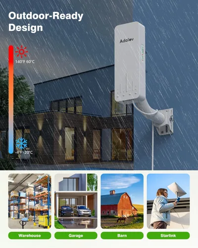Miniatura 7 de Puente inalámbrico Gigabit CPE661 con soportes, emisoras WiFi duales, extensor WiFi punto a punto para exteriores de 1.9 mi y 5.8 GHz, extensión