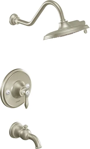Miniatura 12 de Moen TS32104EPBN Weymouth Posi-Temp - Kit de molduras para tina y ducha, requiere válvula, incluye ducha de lluvia ecológica de 2 pulverizaciones