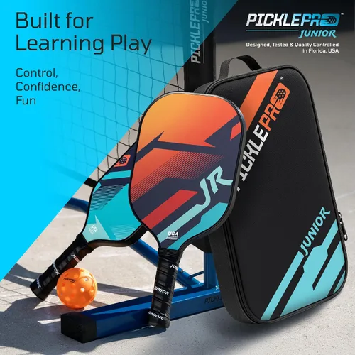Miniatura 7 de PicklePro Junior - Juego de 6 paletas de pickleball probadas en laboratorio con 2 paletas junior, 4 bolas y bolsa, cara de fibra de vidrio aprobada