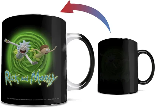 Miniatura 2 de Morphing Mugs Rick and Morty – 3D Green Portal – Una taza de cerámica que cambia de color de 11 oz – Imagen revelada cuando se añade líquido