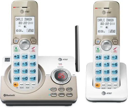 Miniatura 20 de AT&T DECT 6.0 Teléfono inalámbrico, 4 auriculares, bloqueador de llamadas inteligente, conexión Bluetooth a celda, contestador automático, pantalla