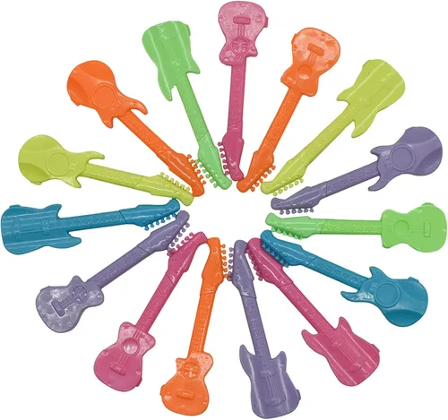 Maydahui 48 mini bolígrafos de guitarra, bolígrafo de música novedosa, color caramelo, estilo simple, tinta azul para estudiantes escolares y fiestas