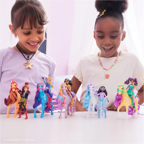 Miniatura 10 de Unicorn Academy Juego de jinete y unicornio – Aprox. 4.7 in, la popular serie Netflix, con 2 accesorios y pincel para juegos de rol creativos