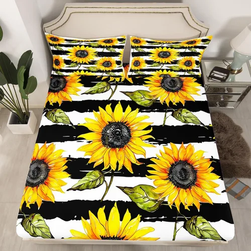 Miniatura 8 de Sábana bajera ajustable con diseño floral botánico para habitación de niños, diseño floral botánico para habitación de niños, diseño de ramas