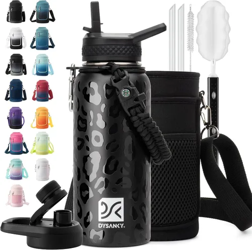 Miniatura 23 de DYSANKY Botella de agua aislada de 32 onzas, metal al vacío de acero inoxidable grueso, jarra de agua deportiva portátil para gimnasio y senderismo