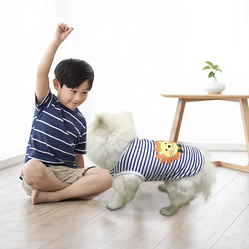 Miniatura 7 de Paquete de 4 camisetas sin mangas de verano para gatos y perros, suaves y transpirables, para perros y gatos pequeños y medianos