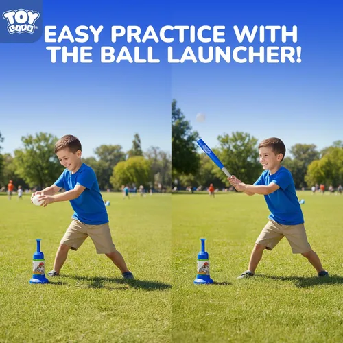 Miniatura 4 de Set de T-Ball de TOY Life para niños pequeños de 1-3 y 3-5 años, juego de bateo con bate ajustables, bat de béisbol - Set de béisbol para niños
