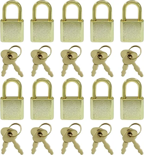 Miniatura 8 de Litoexpe 10 cerraduras pequeñas para equipaje pequeño con llaves, candado pequeño de metal, equipaje sólido para decoración de cajas de joyería Negro