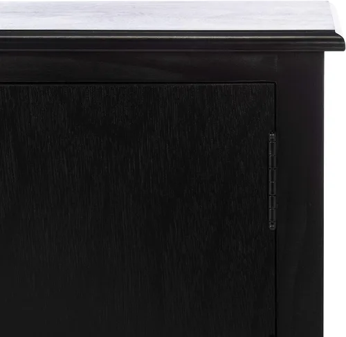 Miniatura 3 de SAFAVIEH Ozark Soporte de TV para pantalla plana de hasta 55 pulgadas, negro, 2 puertas con almacenamiento interior, 2 estantes abiertos, consola