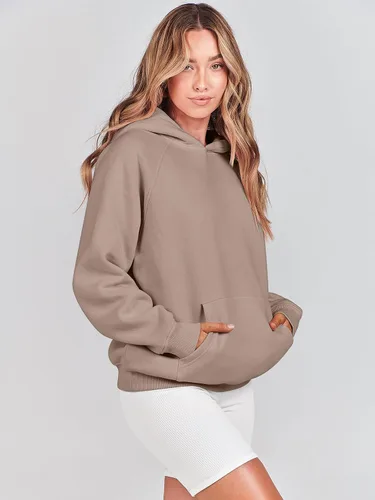 Miniatura 3 de ANRABESS - Sudaderas con capucha para mujer, sobre talla, de vellón de manga larga, modelo de 2024, para otoño