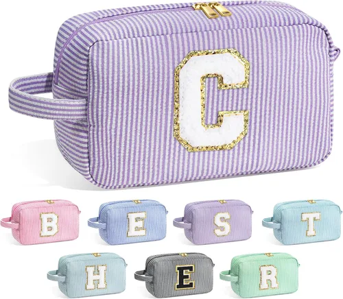 Miniatura 36 de Bolsa de Maquillaje con Inicial YOOLIFE - Regalos de Cumpleaños para Mujeres, Niñas, Mamá, Hija, Amigas, Hermana, Maestra, Regalos de Propuesta