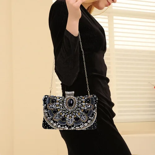 Miniatura 4 de BESTYROCLY Clutch Purses for Women and Rhinestone Beaded Bag Evening Handbag for Bride