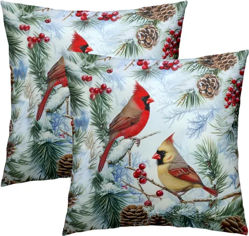 Miniatura 22 de Juego de 2 fundas de cojín decorativas con bandera americana y flores de amapola roja y azul, 16 x 16 pulgadas, fundas cuadradas para sofá, sillón
