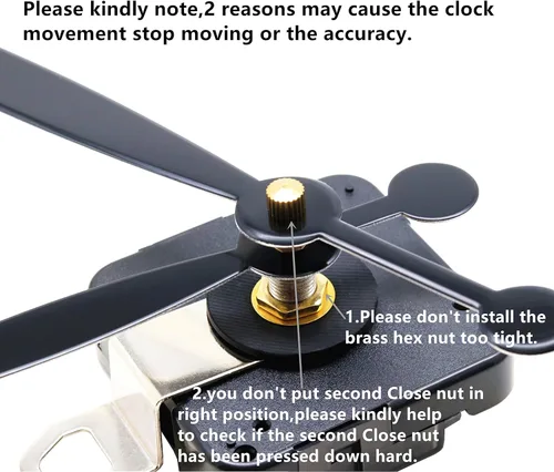 Miniatura 6 de TIKROUND Mecanismos de movimiento de reloj de pared de cuarzo DIY con pilas de repuesto, piezas de reparación con 260 mm/ 10.2 pulgadas de largo