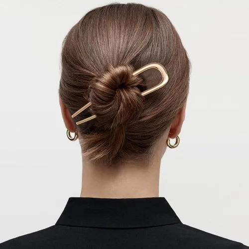 Miniatura 3 de Horquillas francesas para cabello grueso, horquillas de metal para mujeres y niñas, pasadores franceses en forma de U para moños, 5.5 pulgadas