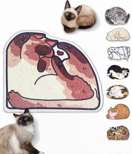 Lukamoo® Bonita alfombra de arena para gatos (30 x 20 pulgadas), grande/L, para arena de gatitos y bonita caja de arena para gatos, alfombrilla de