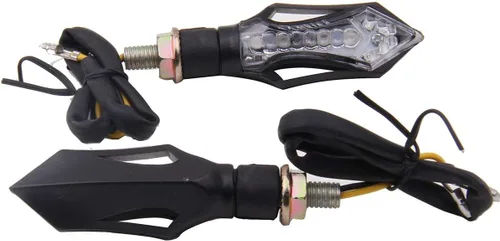 Miniatura 2 de Black Clear Lens Turn Signals LED Lights Blinkers Indicators Compatible for 2017 Kawasaki Ninja H2R