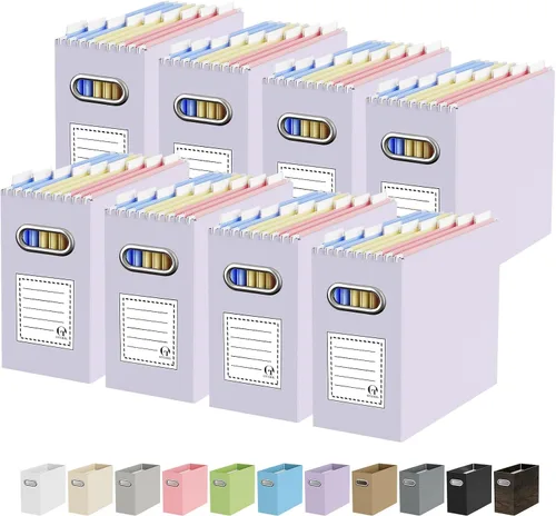 Miniatura 21 de Oterri Caja Organizadora de Archivos de Cartón para Carpetas Colgantes Tamaño Carta, Caja de Archivos para Escritorio de Computadora, Archivador
