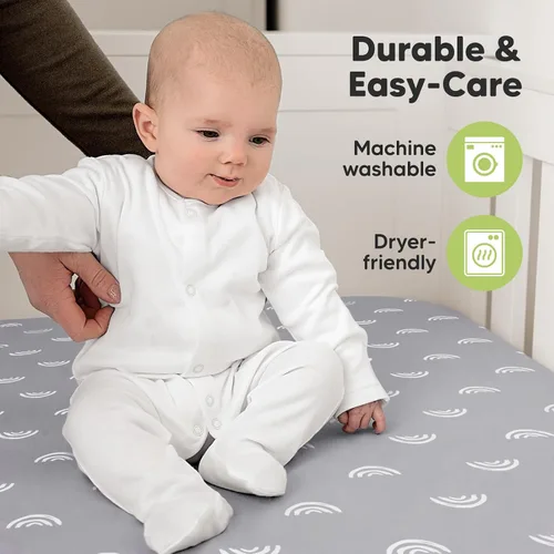 Miniatura 7 de KeaBabies Paquete de 2 sábanas de cuna orgánicas para niños y niñas - 52x28 Sábanas ajustadas para colchón de cuna, cubierta de jersey de algodón