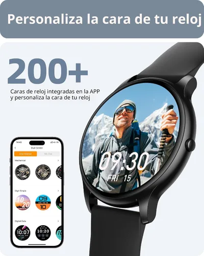 Miniatura 6 de Reloj inteligente Parsonver para hombres y mujeres (responder/hacer llamadas), pantalla HD, rastreador de fitness IP68 resistente al agua con más