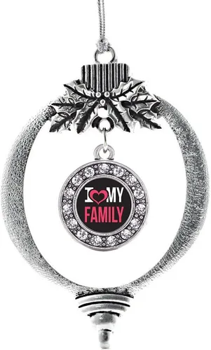 Miniatura 58 de Inspired Silver - Twin One - Adorno festivo de Navidad de plata - Adorno festivo de árbol de Navidad con dije de círculo y circonita cúbica