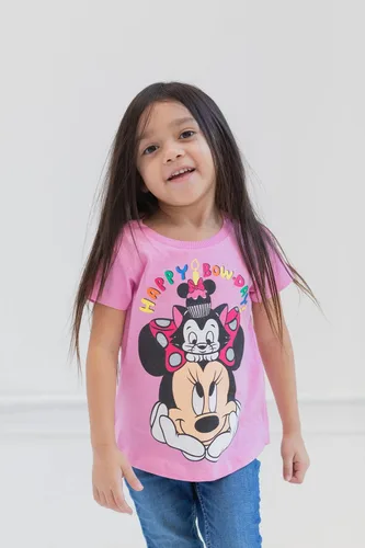 Miniatura 2 de Disney Minnie Mouse Princess Belle The Little Mermaid Moana Lilo &Stitch Frozen - Camiseta de cumpleaños para niñas pequeñas a niños pequeños