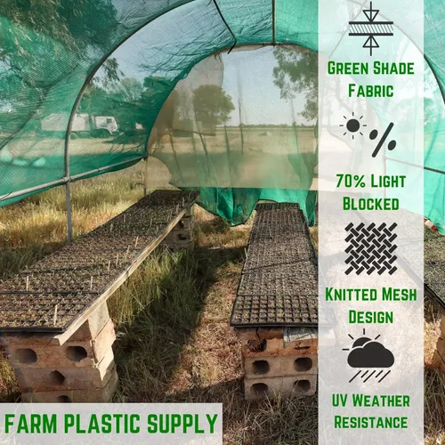 Miniatura 2 de Farm Plastic Supply - Tela de sombra verde - 70% - Tela de malla para pantalla de privacidad de vallas, sombra de jardín, malla para cercas