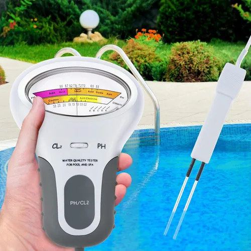 Miniatura 3 de Medidor de cloro y pH 2 en 1 para piscina, medidor de nivel CL2 de mano Prueba de análisis de calidad de agua de spa Analizador de monitor