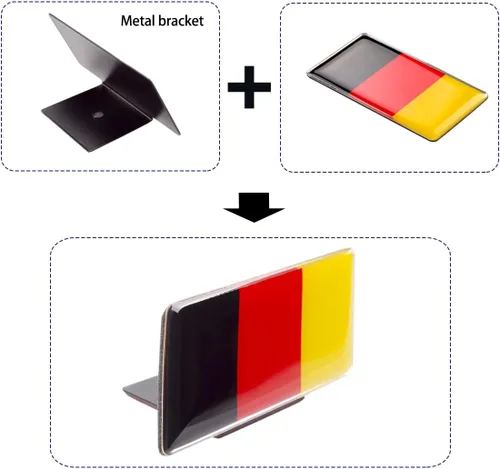 Miniatura 3 de 2 unidades/par de emblema de coche con bandera de Alemania 3D - Ajuste de cuerpo de coche de Alemania - Adhesivo de bandera alemana - Decoración