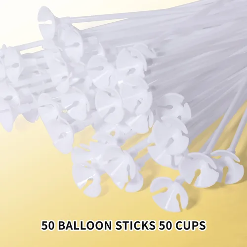 Miniatura 3 de Pllieay 100 soportes para palos de globos blancos con tazas para bodas, fiestas y decoración
