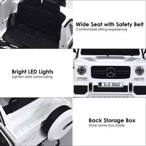 Miniatura 9 de HONEY JOY vehículo eléctrico para paseo con licencia Mercedes-Benz Maybach G650, batería de 12 V, con control remoto, luces LED, música, arranque