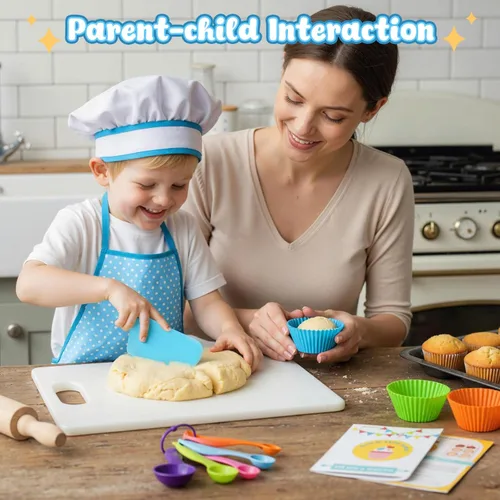 Miniatura 2 de LovesTown Juegos de Cocina y Horneado para Niños, 32 Piezas Accesorios de Cocina de Juguete Juguetes de Juego de Simulación para Cumpleaños de Niños