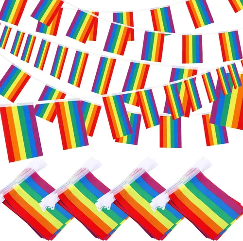 Paquete de 4 banderas de orgullo LGBTQ arco iris, bandera de arco iris, banderas de orgullo LGBTQ para festival del orgullo, carnaval, fiesta, día