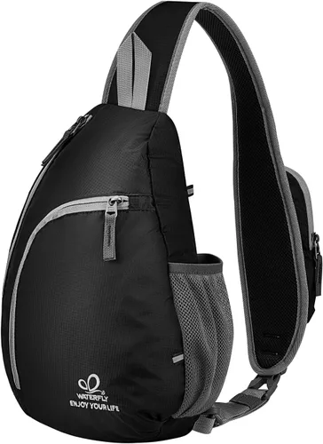 Bolso de hombro WATERFLY, morrales, bolsos, mochilas triangulares cruzadas sobre el cuerpo, de soga, para senderismo o mochilas multiuso y bolsa de