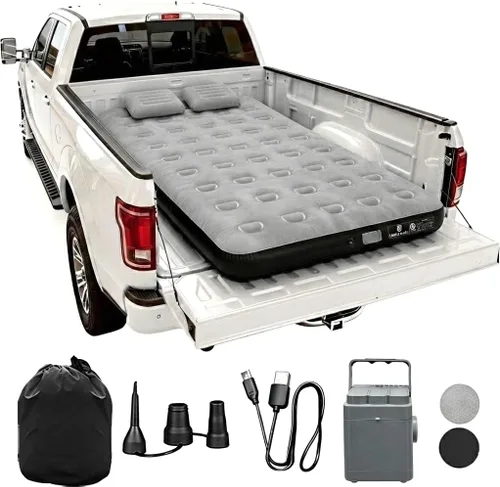 Miniatura 16 de Umbrauto Truck Bed Air Mattress Inflatable Pickup Camping Airbed for 5.5-5.8ft Full Size Short Truck Bed Road Trip Sleeping Pad with Pump for