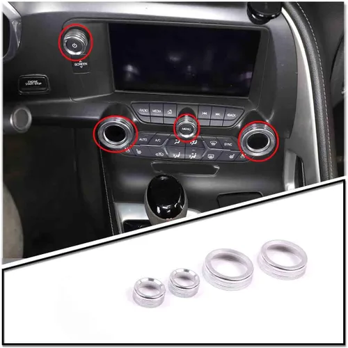 Miniatura 15 de TINKI Anillo decorativo de ajuste de brillo para instrumento de automóvil, para Chevy C7 Corvette 2014-2019, accesorios interiores