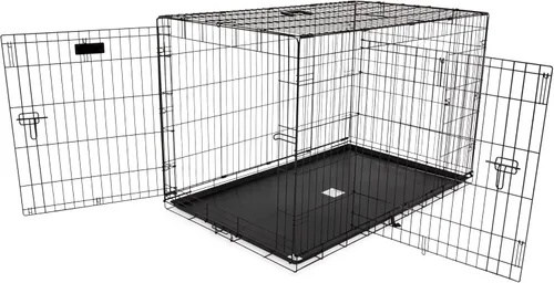 Jaula grande con doble abertura Precision Pet, negra, Negro