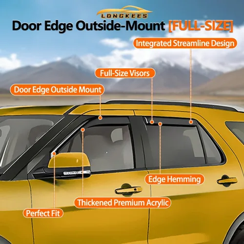 Miniatura 8 de Viseras de ventana en canal, protectores de lluvia compatibles con Mazda CX-5 2017-2025 (2017-2025) - Deflectores de ventilación de policarbonato