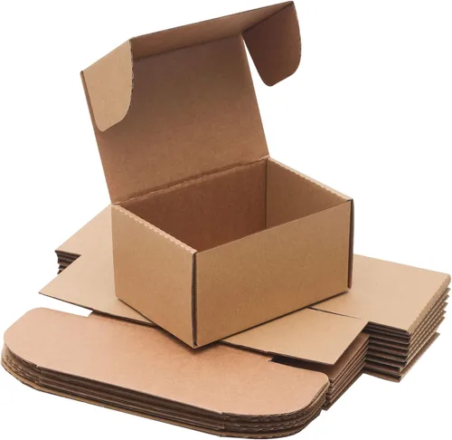 Paquete de 10 cajas de envío pequeñas de 6 x 4 x 3 pulgadas, cajas de cartón corrugado pequeñas reciclables para envíos, cajas de embalaje para