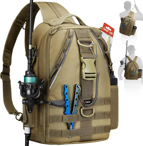 Miniatura 10 de Piscifun Travel X - Bolsa de almacenamiento de pesca resistente al agua para hombres y mujeres, mochila multifuncional de almacenamiento de aparejos
