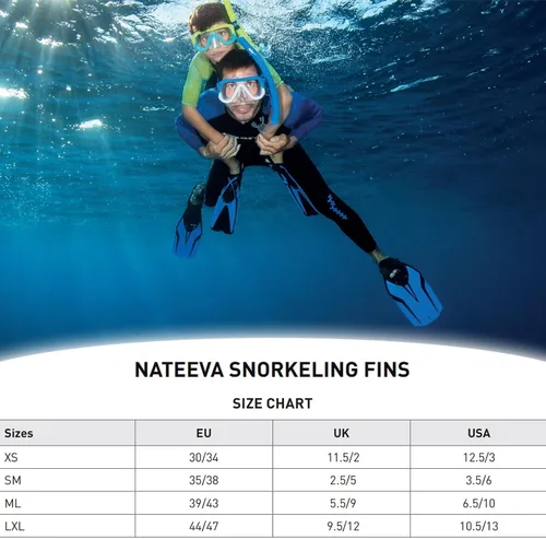 Miniatura 6 de MARES Nateeva Snorkeling Fins Open Heel Swimming Flippers for Adults & Juniors
