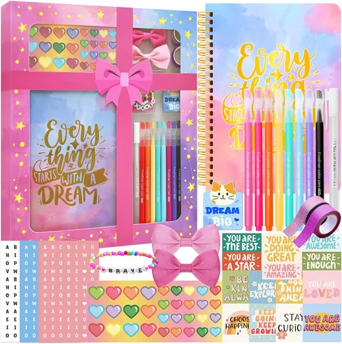Kit de Diario DIY para Niñas - Regalos de Artes y Manualidades para Niñas de 8, 9, 10, 11, 12, 13, 14 años de edad, Set de Suministros para Diario